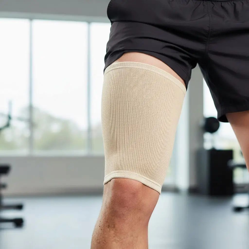 I-MING ES-602 大腿壓力護套，透氣彈性布料與穩定支撐，適合跑步、健身與長時間活動